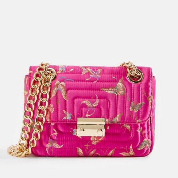So Posh Pink Butterfly Chain Strap Crossbody Bag - Picture 4 of 9